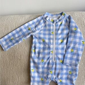 Janie and Jack Blue Checkered Baby Romper
